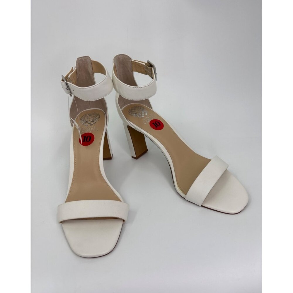 Vince Camuto Bendiva Ankle Strap Mary Jane Heel Sandal Shoe White Size 10 NWOB